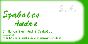 szabolcs andre business card