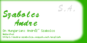 szabolcs andre business card